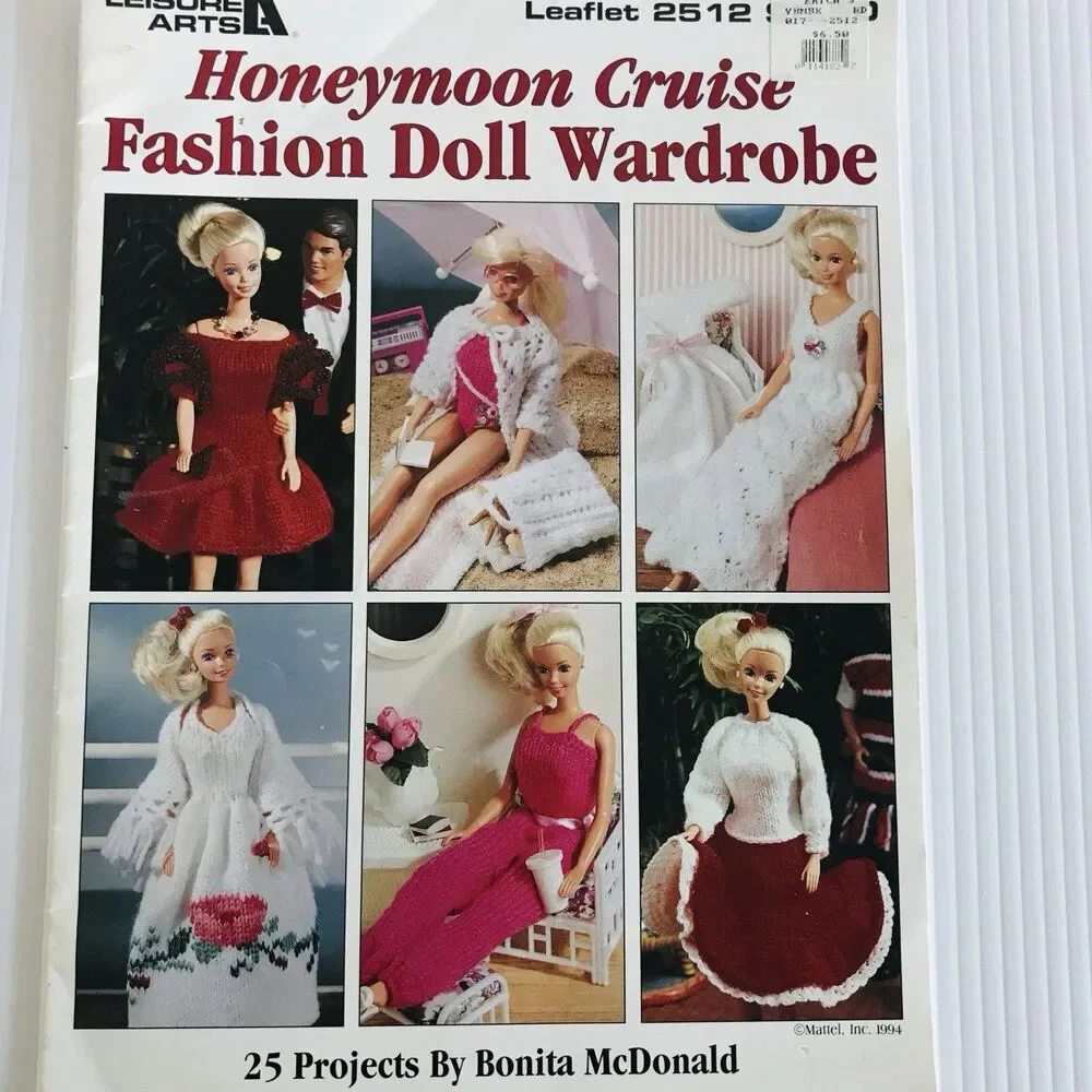 Leisure Arts Fashion Doll Clothes Crochet Pattern Booklet Bundle Lot Honeymoon